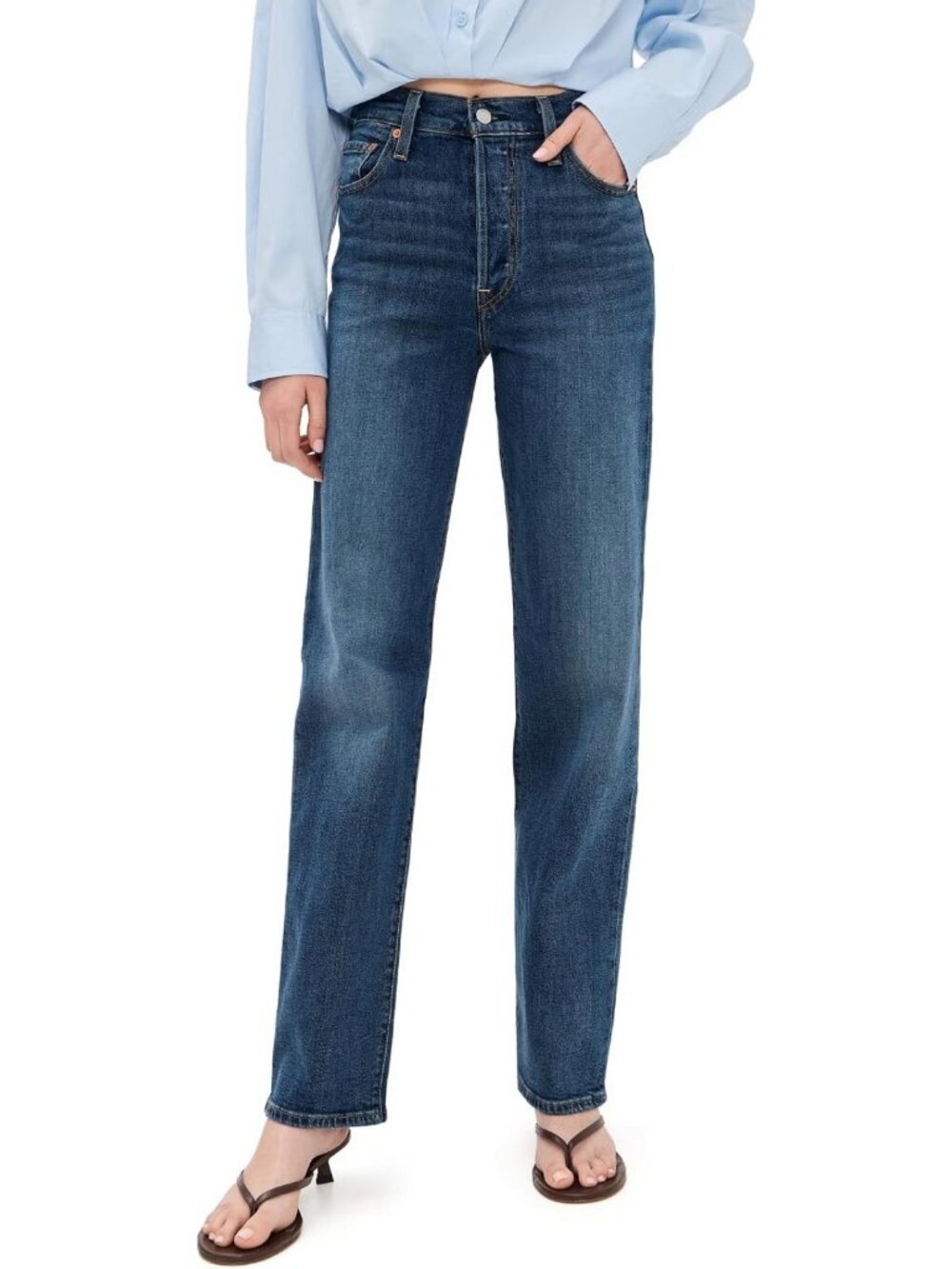 Womens Ribcage Full Length Jeans - High-Waisted, Flattering Fit, Classic Style